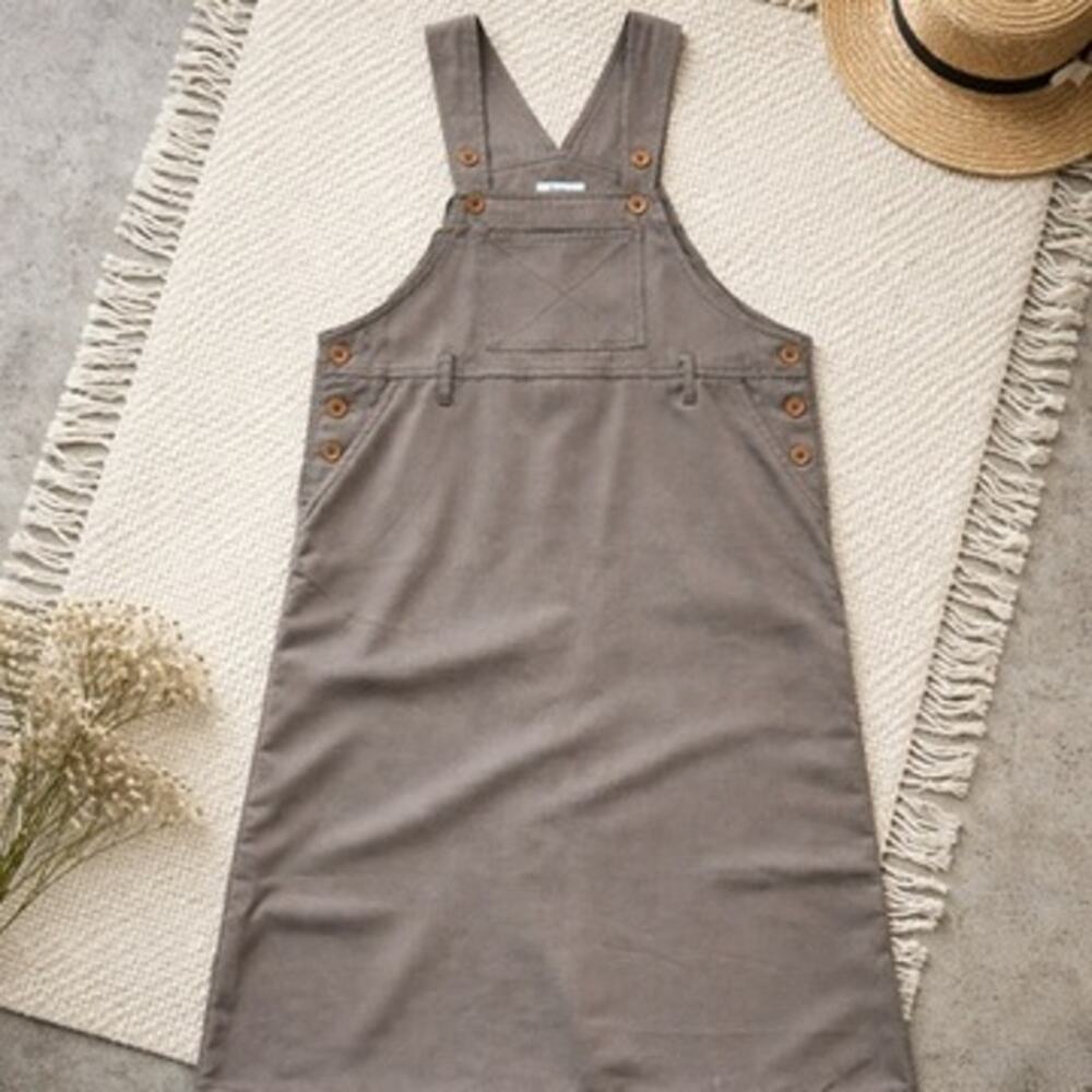 Heureux Warm Brown J Fashion Maxi Overall Dungaree Maxi Dress Sz M Pinafore